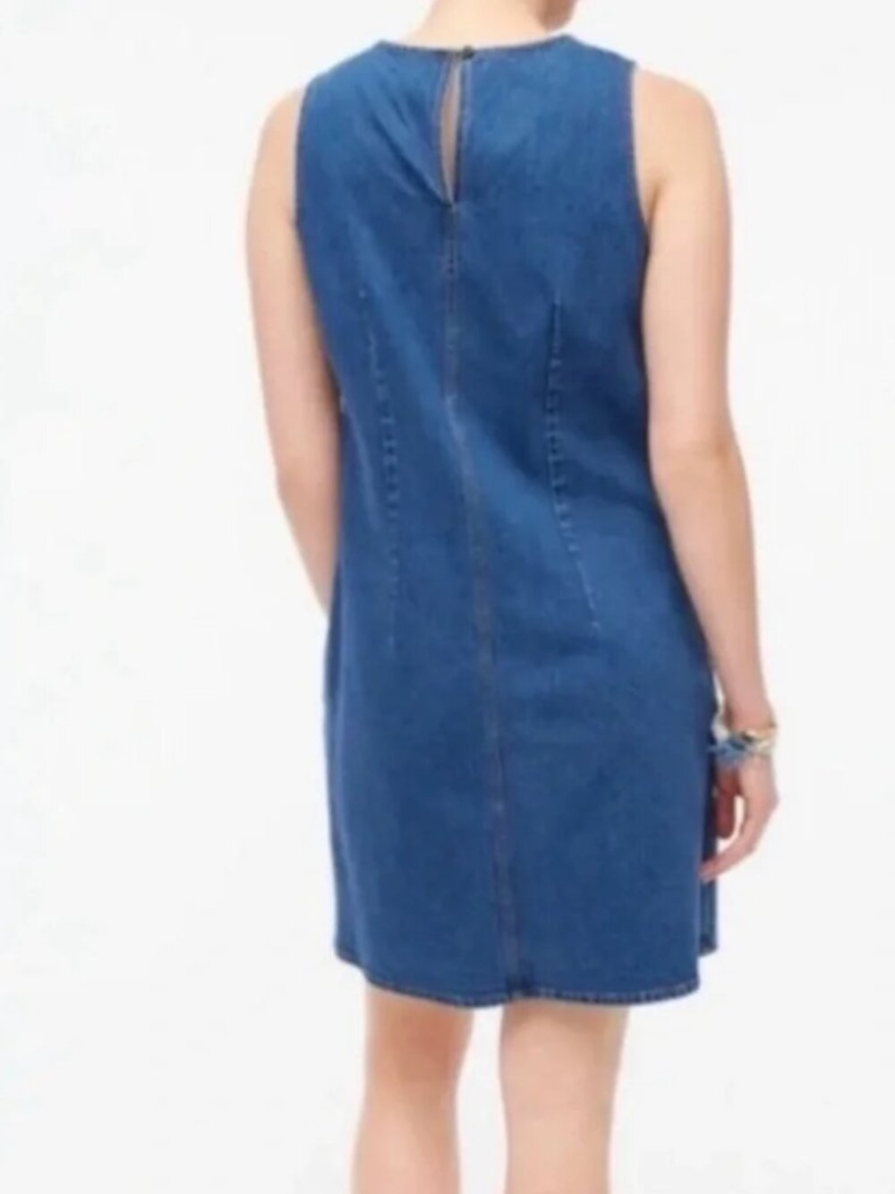 J. Crew Sleeveless Blue Denim Mini Dress - Picture 3 of 7